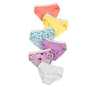 Hanes Girls' 100% Cotton 6-Pack Tagless Hipster Panties, Assorted, 8