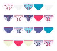 Hanes Girls' 100% Cotton Tagless Hipster Panties, Available in 10 and 20 Pack, Assorted, 6