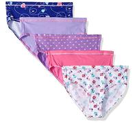 Hanes Girls' Cotton Stretch Briefs 5-Pack, Pink Print Assorted, 16