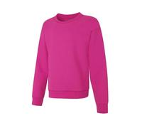 Hanes Girls' EcoSmart Crewneck Sweatshirt, Soft Midweight Fleece Pullover Sweater, Amaranth, S