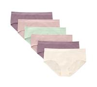 Hanes girls Hipster Underwear Pack, Seamless Comfort Tween Panties, Fashion Assorted, 6-pack Hipster Panties (pack of 6), Ivory, Mint, Pink, Plum, XL