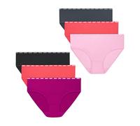 Hanes Girl's Moves Briefs, Breathable Stretch Tween Underwear, X-Temp, Moisture-Wicking, 6-Pack, Pink/Black/Grey, 8 (Pack of 6)