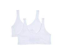 Hanes Girls' Seamless ComfortFlex Fit Cozy Pullover Bra 2-Pack Training, Wht/Wht, X-Large (Pack of 2)