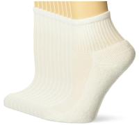 Hanes girls White Ankle Socks Pack, Cushioned Socks, Uniform Socks for Girls, 10-pairs, White, S