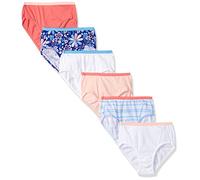 Hanes Girls' Cotton Brief 6-Pack, Assorted, 12 (Pack of 6)