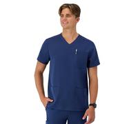 Hanes Healthcare Top, Moisture-Wicking Stretch Scrub Shirts for Men, Odor Control, Athletic Navy, Large