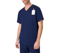 Hanes Healthcare Top, Scrub Shirt for Men, Moisture-Wicking & Odor Control, One Pocket, Athletic Navy, 2X