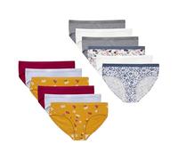 Hanes Hipster Underwear, Stretch Cotton Panties for Girls, Assorted, 12-Pack, Purple, Periwinkle, Grey, White, Floral Prints, 14