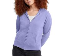Hanes Hoodie, EcoSmart Fleece Full, Zip-up Hooded Sweatshirt for Women, Peri Blue, Large