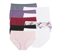 JUST MY SIZE Women's JMS Cool Comfort Cotton Brief 10-Pack, Assorted, XXXXX-Large