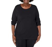 Just My Size Women's Plus Size Long Sleeve Tee, Ebony, 2X