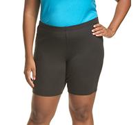 Hanes Women's Just Stretch Jersey, Plus Size Pull-on Bike Shorts, 9", Black, 1x