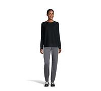 Hanes Women's Luxe Collection Fleece Raglan Sleeve Sweatshirt, Black, Medium