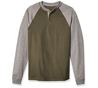 Hanes Men`s Beefy-T Long-Sleeve Colorblock Henley, S