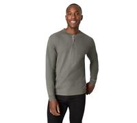 Hanes Men`s Beefy-T Long-Sleeve Henley, M, Pebblestone Crossdye