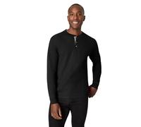 Hanes Men's T-Shirts, Men's BeefyT Henley Shirts, Men's Cotton Long Sleeve Shirts, Ebony, S