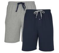 Hanes Men's 2-Pack Cotton Knit Short (Active Grey Heather/Bright Navy, Size Large)