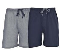 Hanes Men's 2-Pack Cotton Knit Short (Active Grey Heather/Bright Navy, Size X-Large)