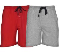 Hanes Men's 2-Pack Cotton Lounge Drawstring Knit Shorts with Waistband & Pockets, Red/Grey Heather, XX-Large