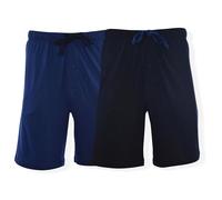 Hanes Men's 2-Pack Knit Sleep Pajama Drawstring Shorts, Black/Blue Depth, 4X-Large