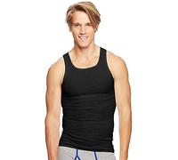 Hanes Men's 5-Pack ComfortBlend Tank with FreshIQ, Black, Medium