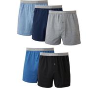 Hanes Men's 5-pack Exposed Waistband Knit Boxers5 æ¡è£ å¤é²è °å¸¦éç»å¹³è§