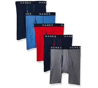 Hanes Men's 5-Pack Ultimate Exposed Waistband Ringer Boxer with ComfortFlex Waistband Brief-Assorted Colors - Multi - M