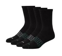 Hanes Men's Absolute Active Cushioned Crew, Moisture Wicking Socks, Seamless Toe, 4-Pack, Black, 4.5-12 UK