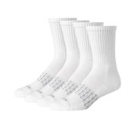 Hanes Men's Absolute Active Cushioned Crew, Moisture Wicking Socks, Seamless Toe, 4-Pack, White, 4.5-12 UK