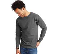 Hanes Men's Long Sleeve Beefy-T Shirt, Smoke Grey, Pack of 2, L