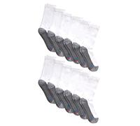 Hanes Men's Big and Tall Active Cool 12-Pack Crew Socks, White, 10-13