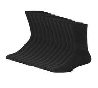 Hanes Men's Big and Tall Crew Socks (12 Pack), Black