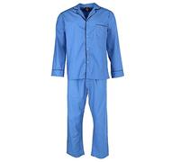 Hanes Men's Big & Tall Broadcloth Long Sleeve Pyjama Set, 4XL, Medium Blue