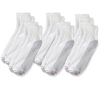 Hanes Mens Big & Tall Cushion Ankle Socks 6-Pack 145-6 - White - 12-14