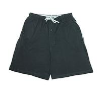 Hanes Mens Big & Tall Jersey Knit Cotton Button Fly Pyjama Sleep Shorts, 3X, Black