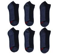 Hanes Men's Big & Tall Max Cushioned Low Cut Socks (6 Pack), Black