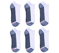 Hanes Men's Big & Tall Max Cushioned Low Cut Socks (6 Pack), White