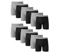 Hanes Men's Boxer Briefs, Cool Dri Moisture-Wicking Underwear, Cotton No-Ride-up for Men, Multi-Packs, Black/Grey, L