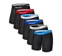 Hanes Men's Boxer Briefs, Cotton Stretch Moisture-Wicking Underwear, Multi-Pack, Black-6 Pack, XL