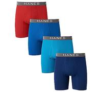 Hanes Men's Comfort Flex Fit Boxer Briefs, Ultra Soft Cotton Modal Blend Underwear, 4-Pack, Red/Blue/Navy-4 Pack, M (Pack of 4)