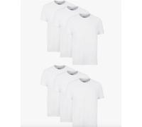 Hanes Men's Cotton, Moisture-Wicking Crew Tee Undershirts, Multi-Packs Available, White - 6 Pack, 3XL