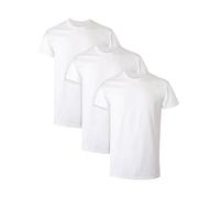 Hanes Men's Cotton, Moisture-Wicking Crew Tee Undershirts, Multi-Packs, White-3 Pack, Large (Pack of 3)