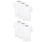 Hanes Men's Cotton, Moisture-Wicking Crew Tee Undershirts, Multi-Packs, White-6 Pack, S (Pack of 6)