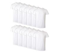 Hanes Men's Cotton, Moisture-Wicking Crew Tee Undershirts, Multi-Packs, White, XL (Pack of 12)