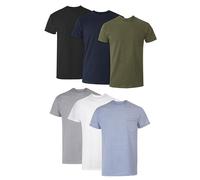 Hanes Men's Cotton Pocket T-Shirt, Moisture-Wicking with Odor Control, Assorted, 6-Pack, Grey Heather, Black, Hiker Green Heather, White, Navy, Blue Heather, S