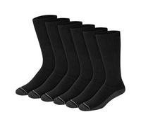 Hanes Men's Crew Socks Pack, 6-pair Pack, Max Cushion Moisture-wicking Stay Dry Athletic Over-the-calf Socks for Men, Black, 4.5 UK