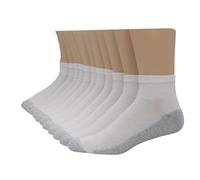 Hanes mens Double Tough Ankle Socks, 12-pair Pack, White/Grey Foot Bottom, 12-14 UK