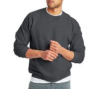 Hanes Men's EcoSmart Fleece, Pullover Crewneck Sweatshirt, 1 Or 2 Pack, Charcoal Heather-1 Pack, S