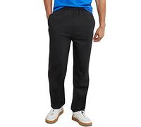 Hanes Men's EcoSmart Fleece Sweatpants, Open Bottom, 30.5" Pants, Black, Large