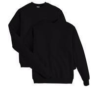 Hanes Men's EcoSmart Fleece Sweatshirt, Black, Medium (Pack of 2)